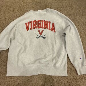 Champion Gray Crewneck Sweater with Virginia Design